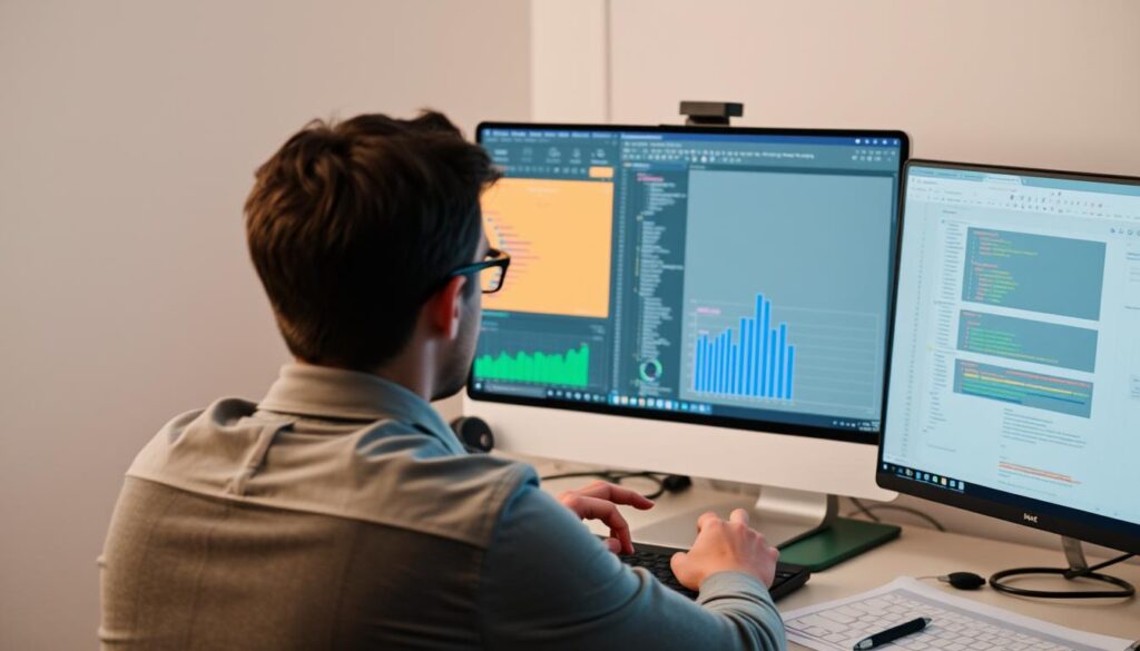 Data analyst working on portfolio projects