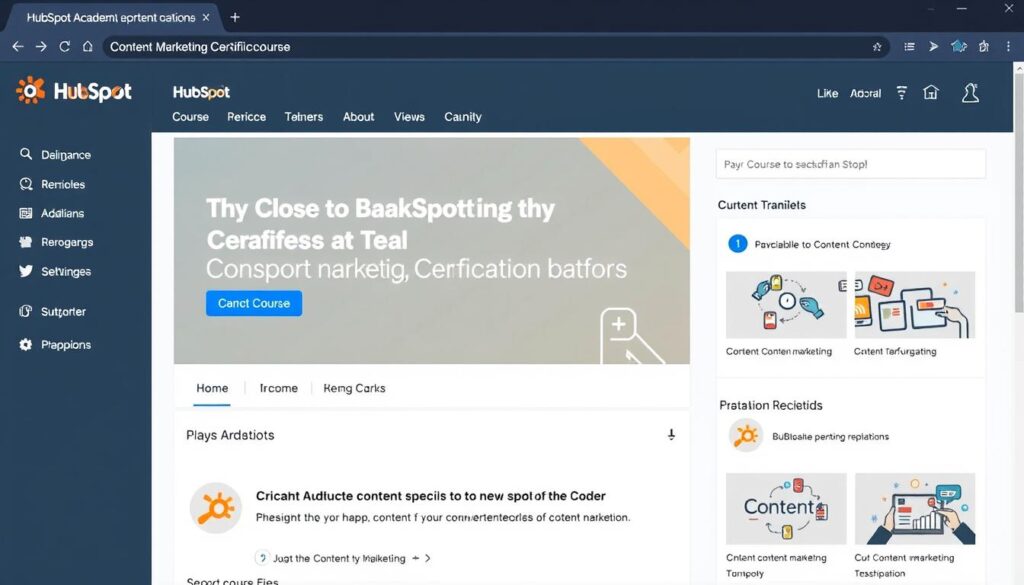 HubSpot Academy content marketing certification course dashboard