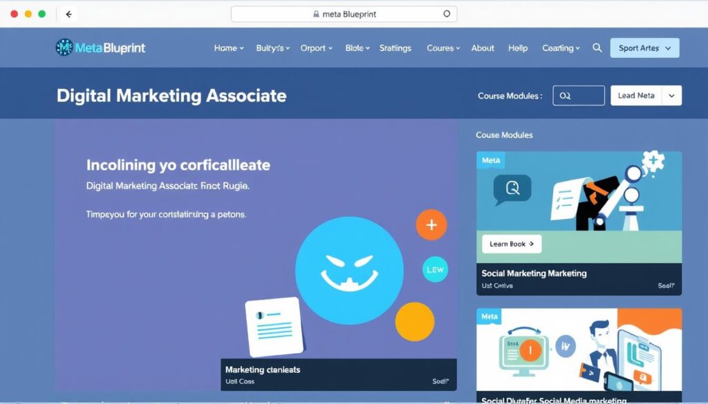 Meta Blueprint digital marketing associate certification interface