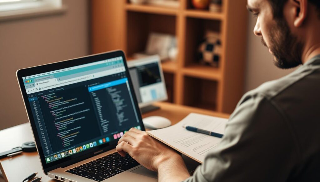 Person learning data analysis through online resources