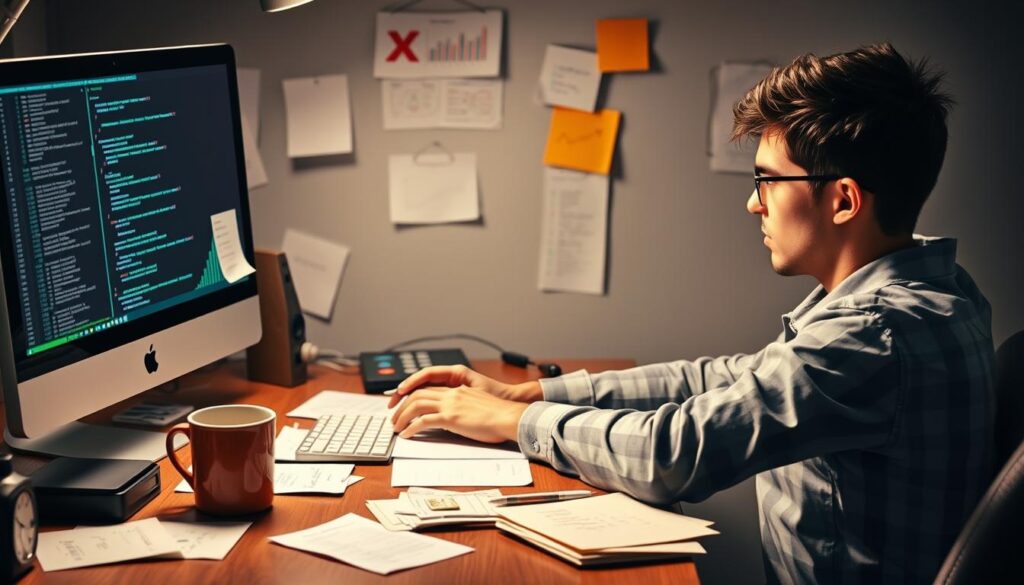 Person overcoming challenges in learning to code