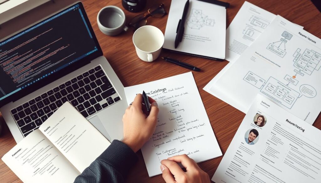 Person preparing for a software developer interview